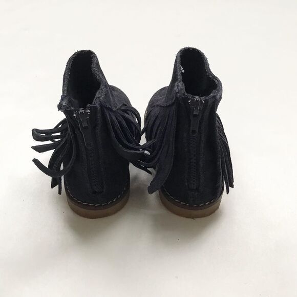 Zara navy blue fringe ankle boots EUC size 20(5) - Picture 5 of 6